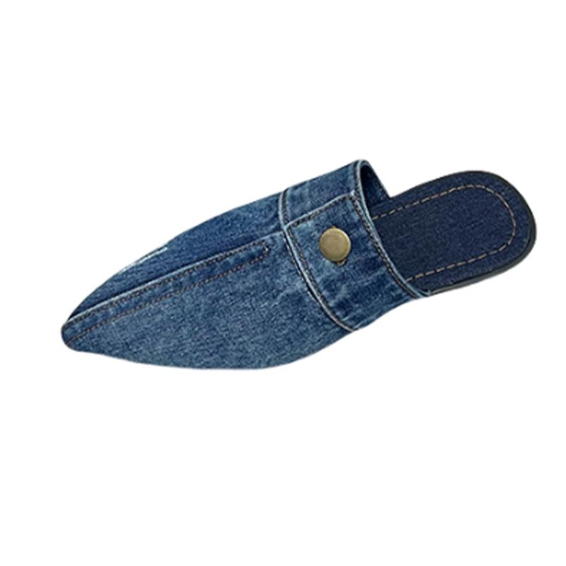 Leopard Women Slippers Flats Pointed Toe Mules Shoes Slingback Sandals Woman 2025 New Cowboy Designer Mujer De Zapatos