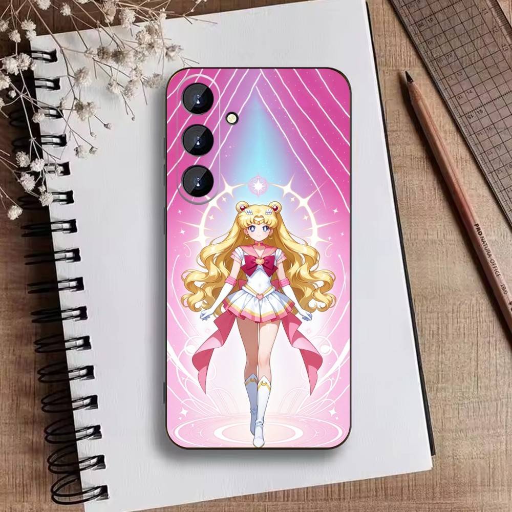 Cartoon F-Sailor M-Moons Phone Case For Samsung Galaxy A73,A21s,A22,A31,A52,A53,A71,A41Soft Black Shell