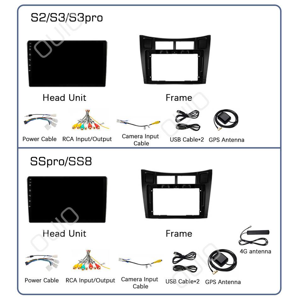 2din 8G+128G Android 10 Car Radio Multimedia Player Carplay Auto GPS Navigation NO DVD For Toyota Yaris XP90 2007 2005 -2012