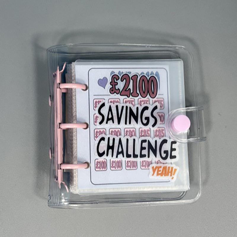 Cartoon Portable Receipt Collection Challenge Money Saving Book Mini PVC Binders