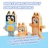 Bluey Characters Wooden Figures, Set of 4, Colorful Articulated Wooden Toys for Toddlers, Includes Bingo, Chili, and Bandit, Block Set for Ages 3 and