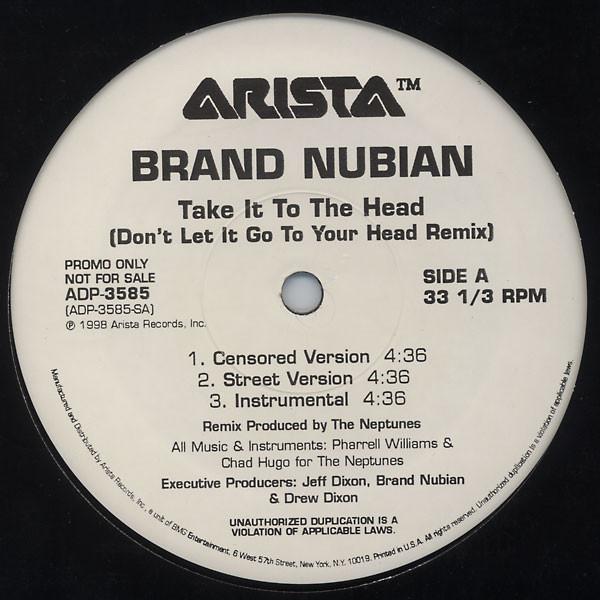 12inch Record BRAND NUBIAN  Take It To The Head Dont Let It G ADP3585PROMO 1998 US Rap  HipHopRB Used