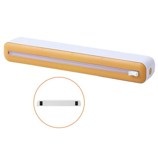 Yousheng Magnetic Plastic Wrap Cutter Wall-Mounted Slide Cutting Box for Foil Cling Film Built-In Dual Blades Space-Saving Safe Kitchen Organizer for