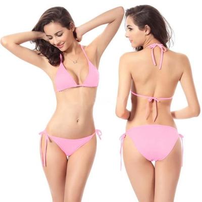 Fato de banho de 2 peças - Demark - Biquíni sexy - Top triângulo - Cor rosa