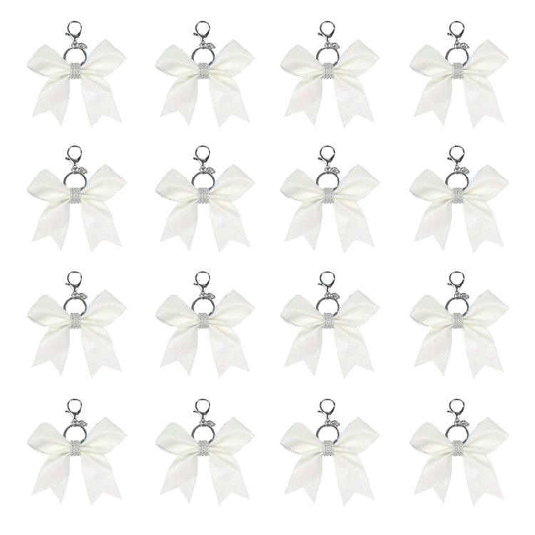 Sophisticated Cheerleader Bowknot Accessory Unique Teen Girl Cheer Bowknot Keyring with Rhinestones Trendy Bag Charm