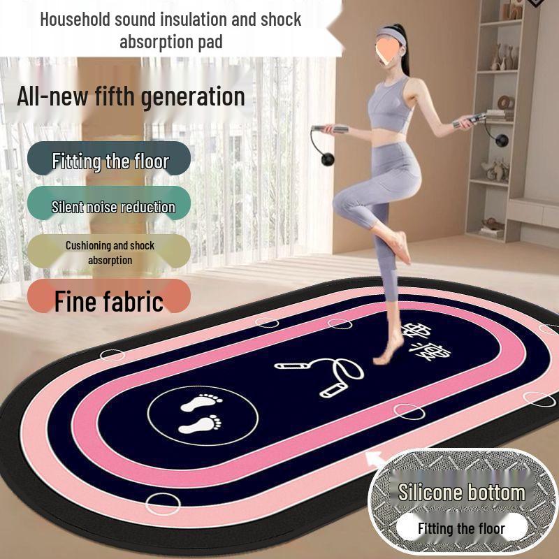 Shock Absorption Yoga & Jump Rope Mat - Thick, Wide, Non-Slip, Soundproof for Home Fitness