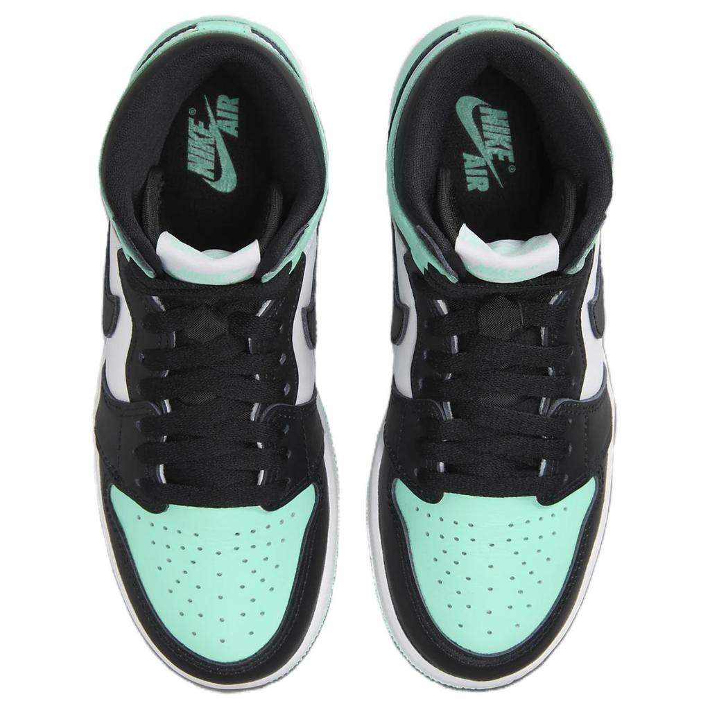 Air Jordan 1 Retro High OG GS Green Glow Kids Sneakers White Black FD1437-130