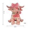 Pink Cow Plush Toy with Heart Embroidery and Rose Cute Stuffed Animal Gift for Christmas or Soft Plush Toy Decoration, Girls, Birthday,