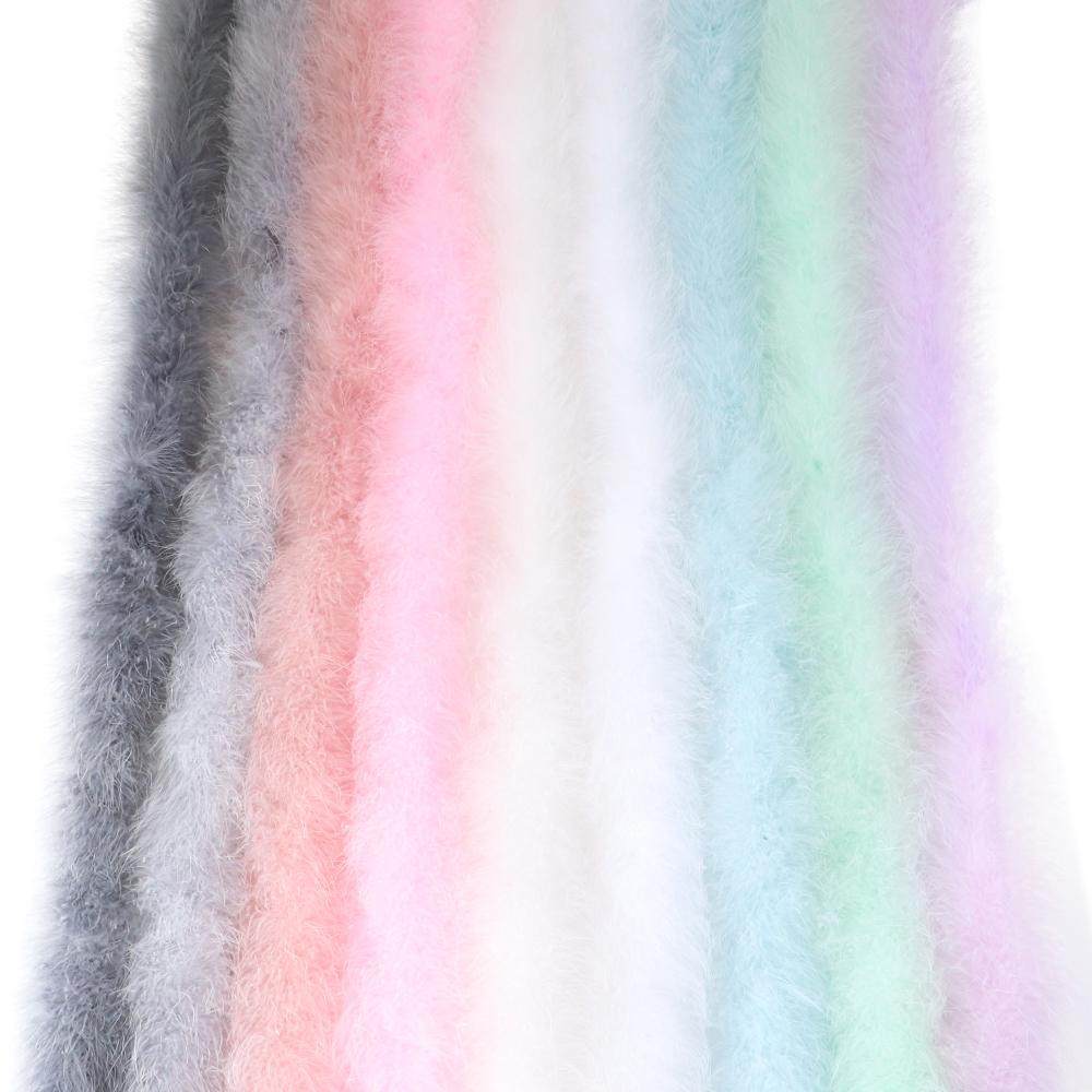 22G Weiße Marabu Federboa Für Schal Flauschige Truthahnfeder Band Karneval Hochzeitskleid Dekoration Federn DIY Handwerk 2 Yards