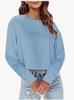 2025 Autumn Women's Solid Color Loose Round Neck Short Hoodie