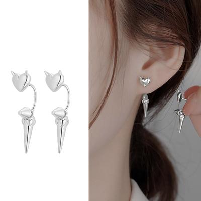Gothic Love Heart Ohrstecker Vielseitige Herz Ohrstecker Schmuck Teufel Ohrringe für den Alltag Verabredungen Partys