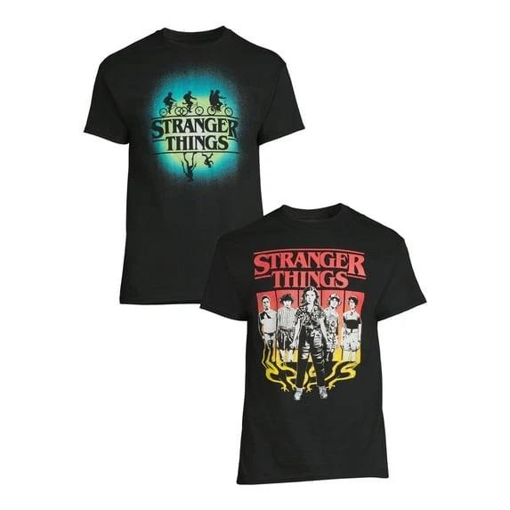Netflix Stranger Things Glow Graphic 2Pack TShirt New XL