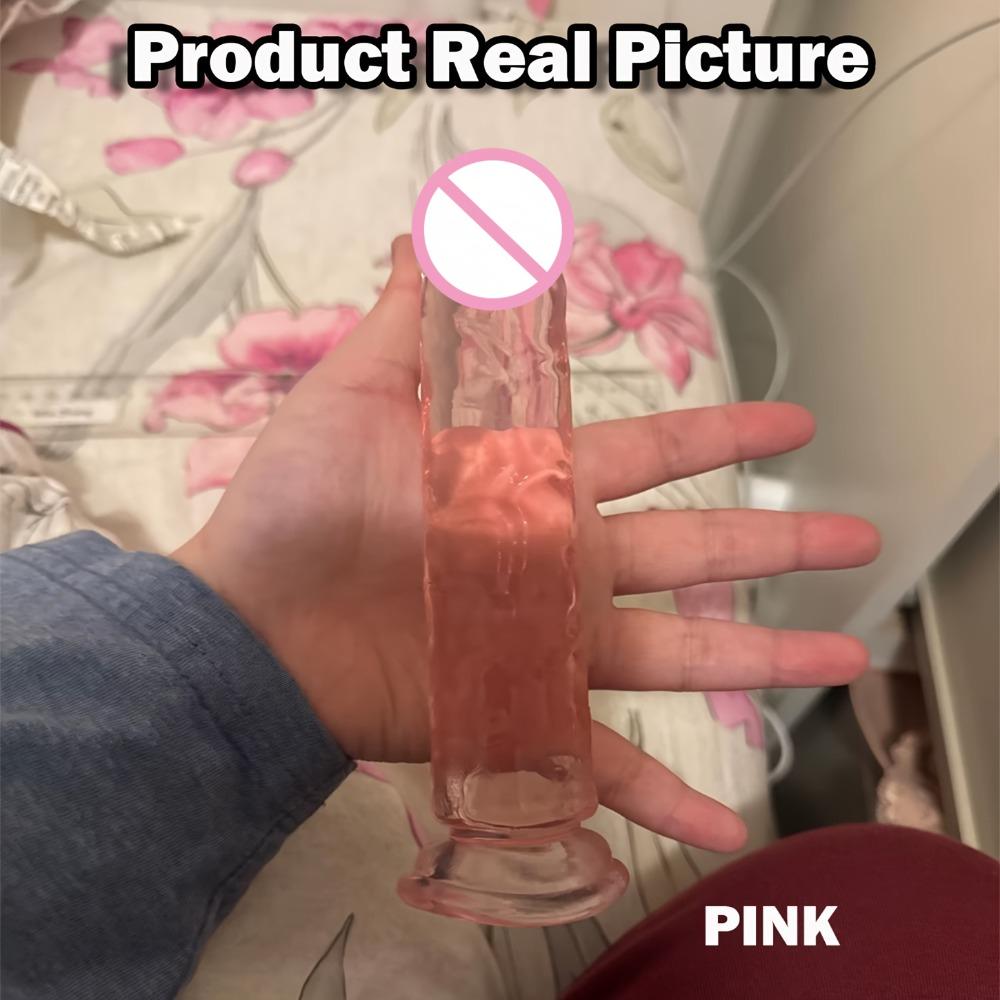 Large Crystal Clear Jelly Realistic Dildo Penis Dick Anal Plug Vaginal Anal Stimulation Suction Cups Masturbator Adult Sex Toys