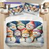 Snowmen Pattern Bedding Quilt Set Quilt Cover Pillowcase Home Decoration Birthday Gift (1 * duvet cover + 2 * pillowcase, without core)