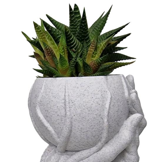 Hand in Hand Shape Flowerpot Synthetic Resin Marble Texture Plant Pot Home Decoration Household Balcony Garden Decor
