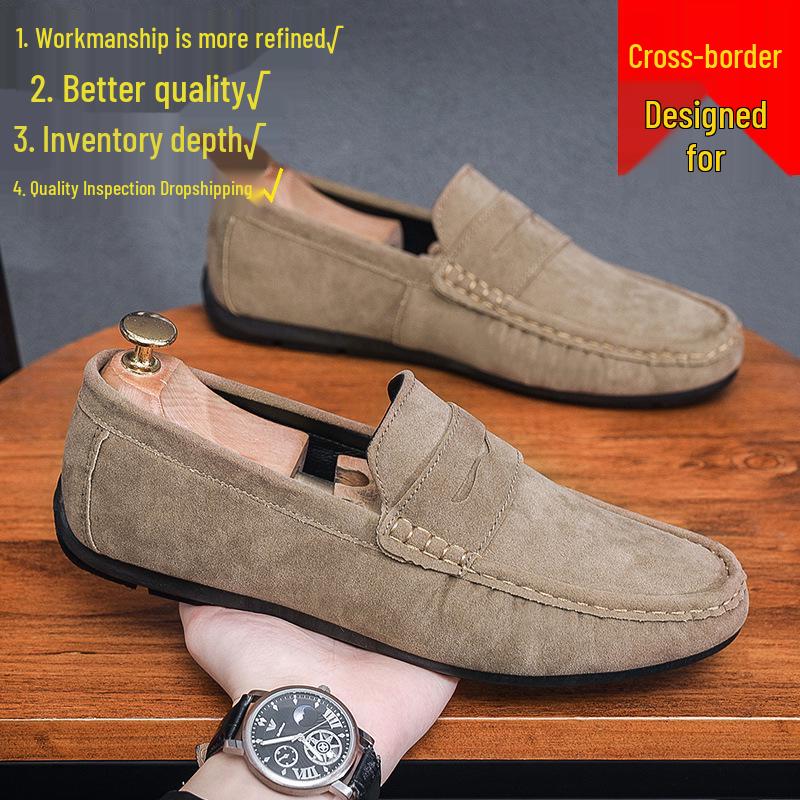 

Men s Spring Soft Sole Leather Slip-on Loafers - Casual Moccasins Size 43