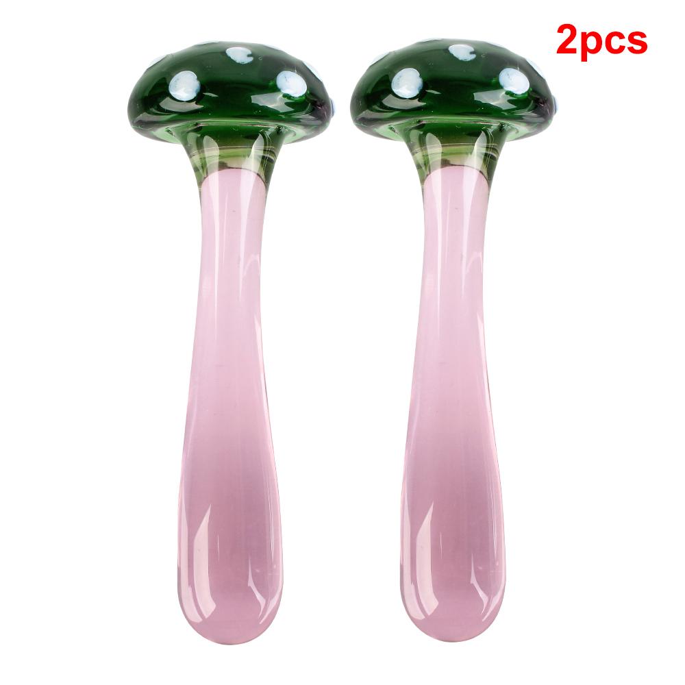 Dildos de Cristal de Hongo de 14 cm para Plug Anal Mujeres Hombres 18 Herramientas para Parejas Plug Anal Dilatador Juguetes Sexuales Juegos para Adultos Productos Eróticos Tienda