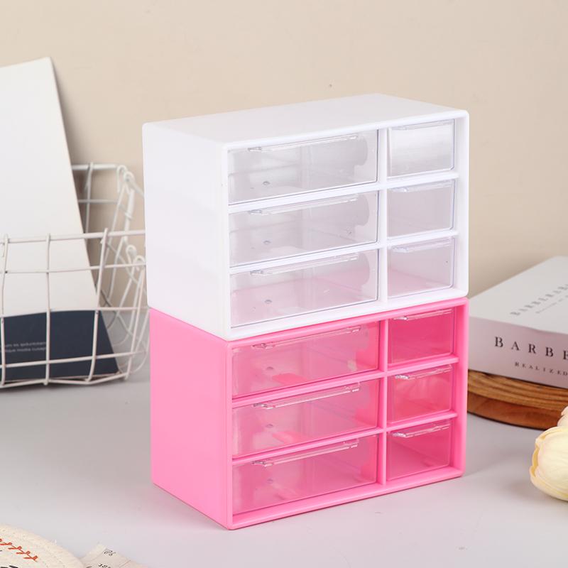 Transparent Six Grid Drawer Box Multi-Layer Desktop Storage Box Dustproof Organizing Box For Office Supplies Stationery Jewelry