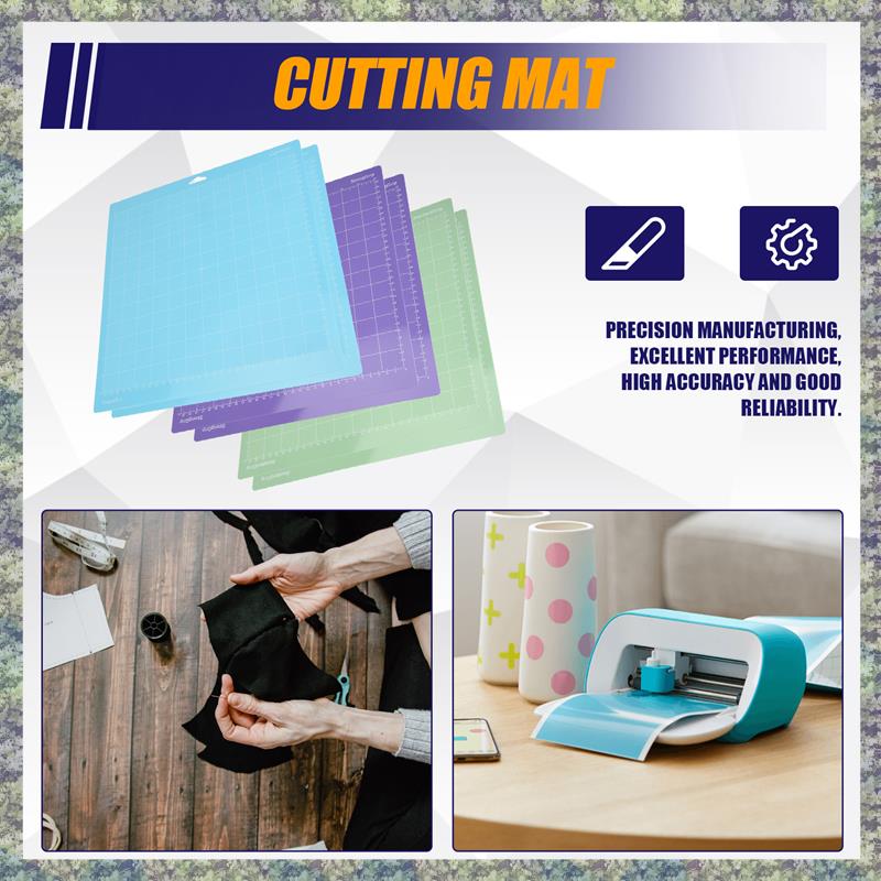 WON Cutting Mats For Cricut Maker/Maker 3/Explore 3/ Air 2/Air, 6 Pack(12X12 Inch, Standard Grip/Light Grip/Strong Grip)