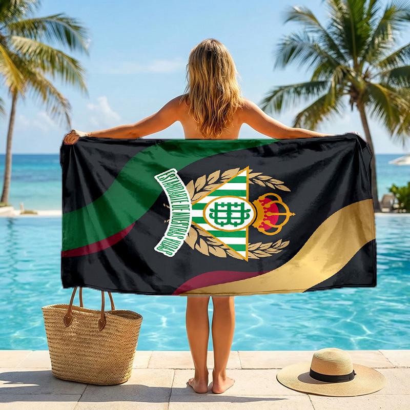Real Betis Football Beach Towel Soft Microfiber Summer Towel Quick Dry Absorbent Towel for Beach Swimming Pool Travel