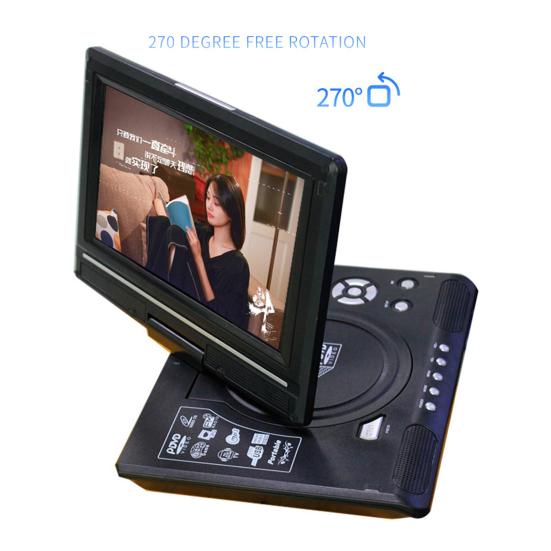 9,8 Zoll tragbarer DVD-Player Hohe Klarheit TV-Funktion Eingebauter Kartenleser Schwenkbarer Bildschirm Mobiler DVD-Player für unterwegs