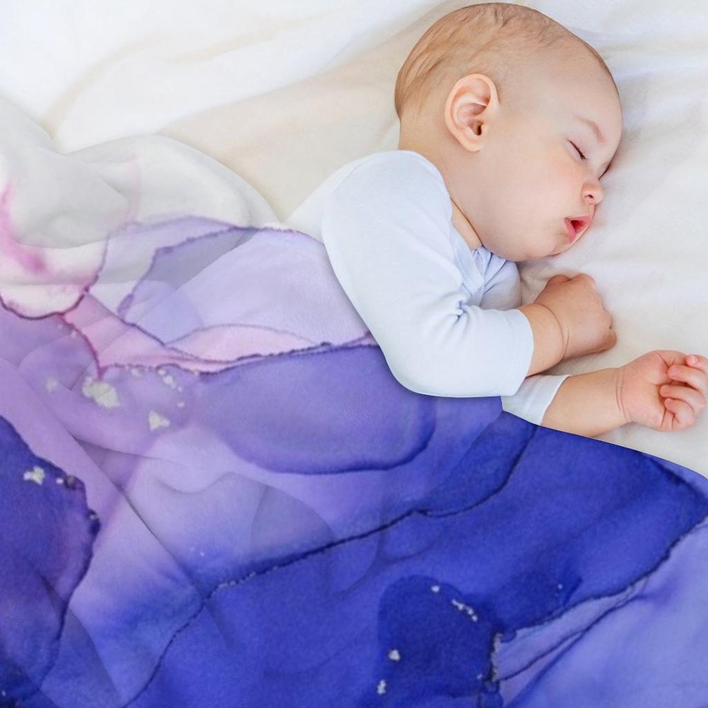 Ätherische Blume Violette Tinte Überwurfdecke Weichste Designer Baby Nickerchen Decken