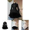 Elegant Women Gothic Vintage Dress Perfect For Victorian Cosplay And Lolita Ruffle Prom