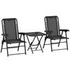 Three-Piece Garden Table and Chair Set - Black