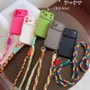 Crossbody Lanyard Braided Cord Liquid Silicone Case For iPhone 16 17 Pro Max 15 14 13 12 11 XR XS 7 8 Plus Necklace Strap Cover