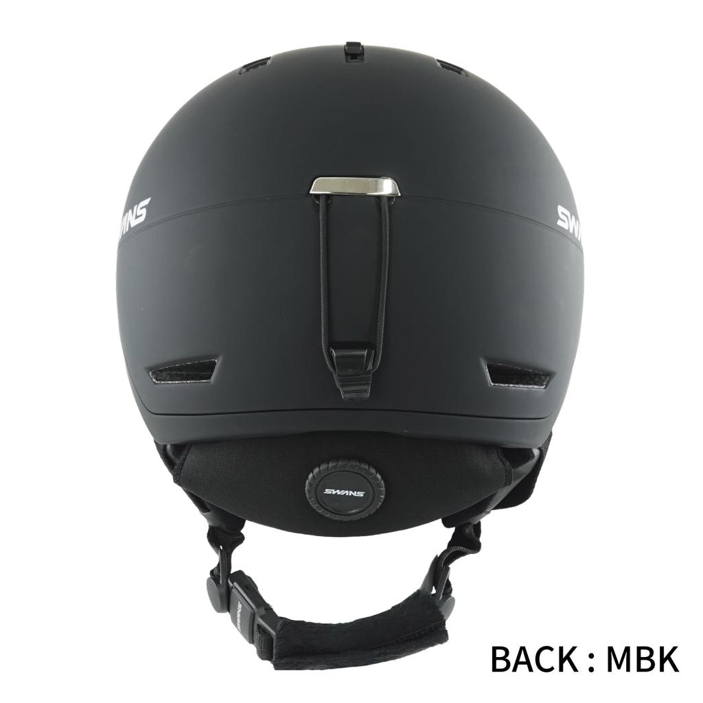 SWANS Adult Helmet P2 Size M Matte Size Sizes Ski/Snowboard HSF-241 MBK, (53cm-57cm), Black, Lightweight, Dial-Type Adjustment, Open/Close