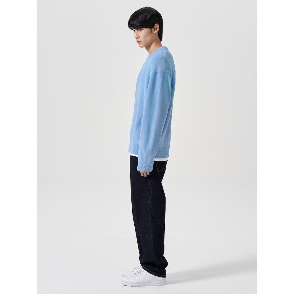 8SECONDS Turck Detail Round Knit Sky Blue