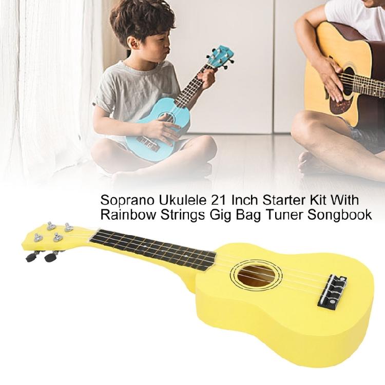 Wood Ukulele for Beginners 21 Inch Wood Ukelele Kits for Kids Adult Student Starter Professional Ukulele Set with Bag