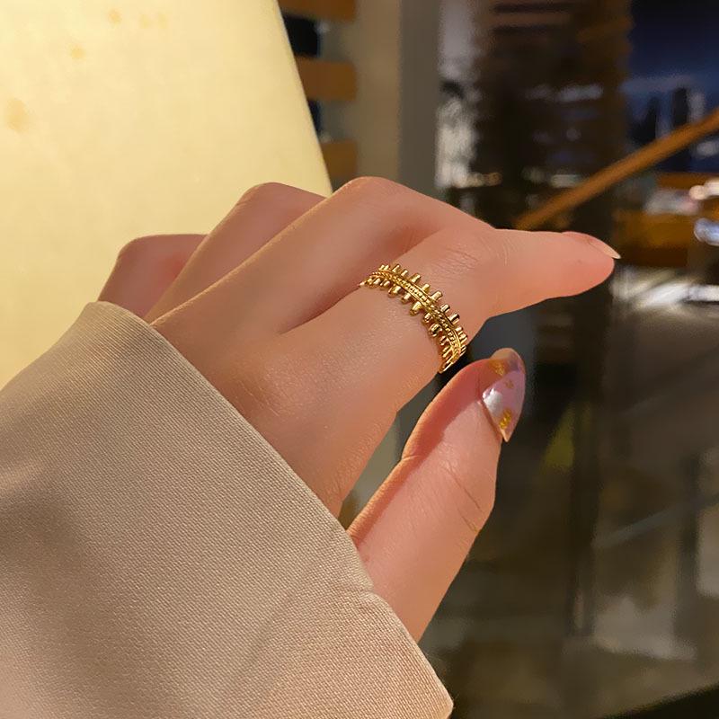Korean-Style Geometric Titanium Steel Adjustable Index Ring