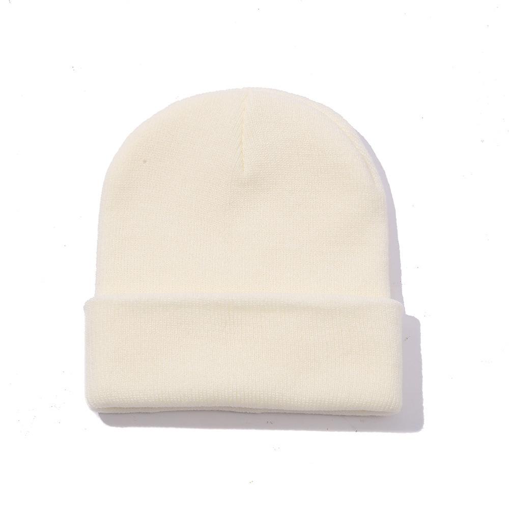 Doudou hat autumn and winter thermal hat solid color light plate double layer knitted cold hat wool fluorescent hat street