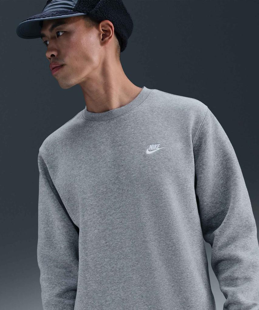 NIKE Club Fleece Crew M - Dark Grey Heather:White / Fn3887-063