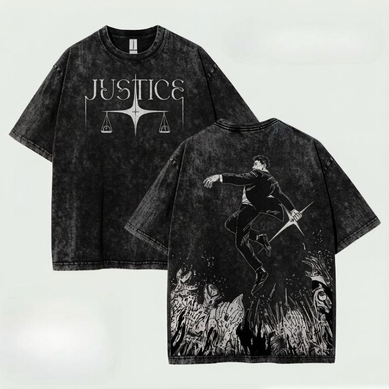 Hiromi Higuruma Jujutsu Kaisen T Shirt Anime Washed Oversized T-shirt for Men's Clothing Summer Short Sleeve Cotton Tees Tops
