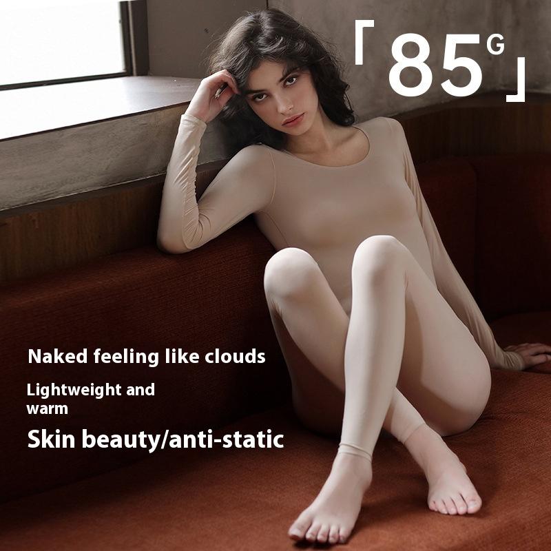 Thermounterwäsche Damen Herbstkleidung und Hosen Set Winter Feuchtigkeitsspendende Kleidung Ultradünne Schönheitskleidung Unterhemd