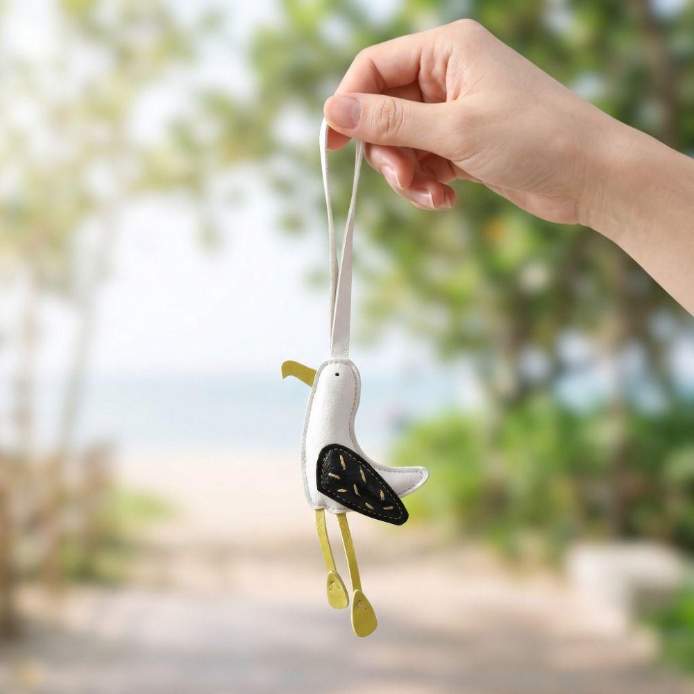 PU Leather Seagull Pendant Cute Bag Hanging Funny Bag Ornament Gift