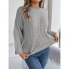 Women's Autumn and Winter Casual Solid Color Twist Lantern Sleeve Sweater