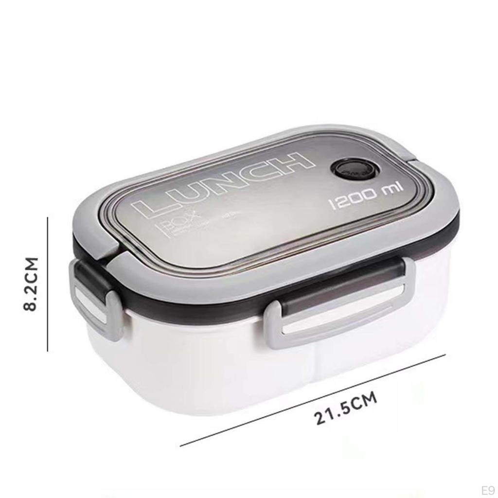 1200ml Lunch Box Food Container 2 Layers 3 Compartment for Busy Office Workers and Travelers Divided
