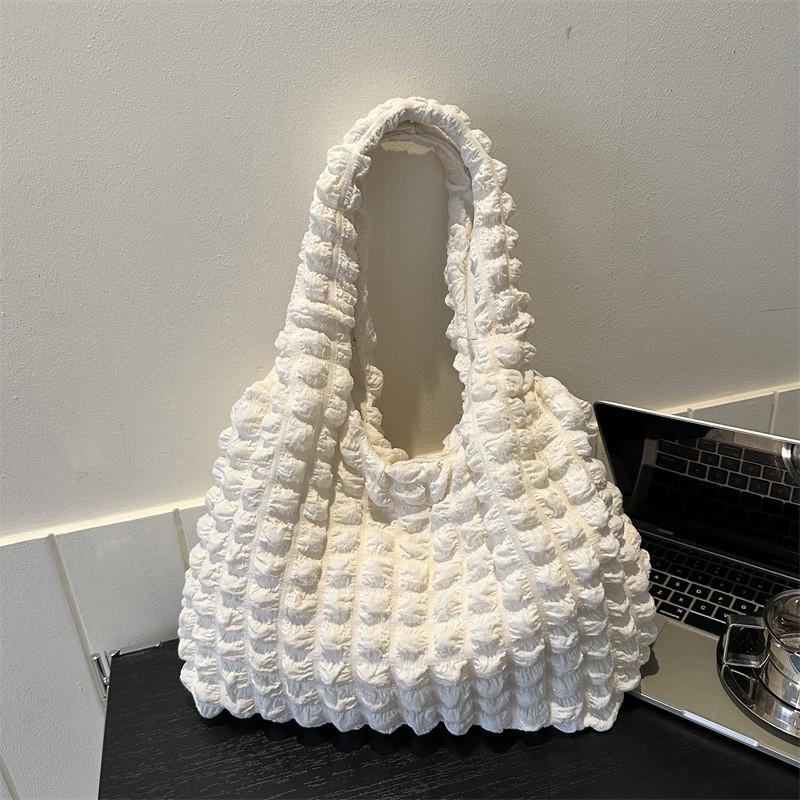 Элегантная Корейская Модная Сумка-Облако на Плечо Черная Желтая Розовая Белая Для Повседневной Носки белый