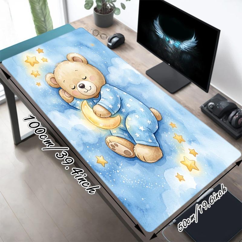 Bear Xl Gaming Mouse Pad Nonslip Rubber Base Stitched Edge Waterproof Desk Mat For Pc Laptop Gamer Office Computer Accessories C927100