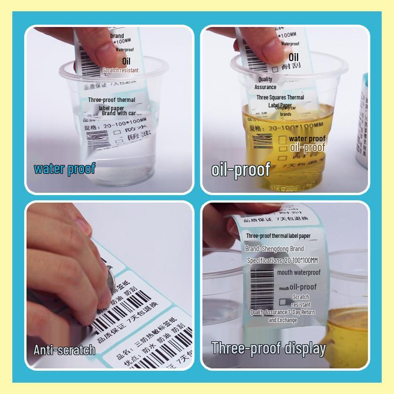 Waterproof Thermal Label Paper 100x150 for Barcode Printers - Suitable for E-commerce, Retail, and Supermarket Scalability