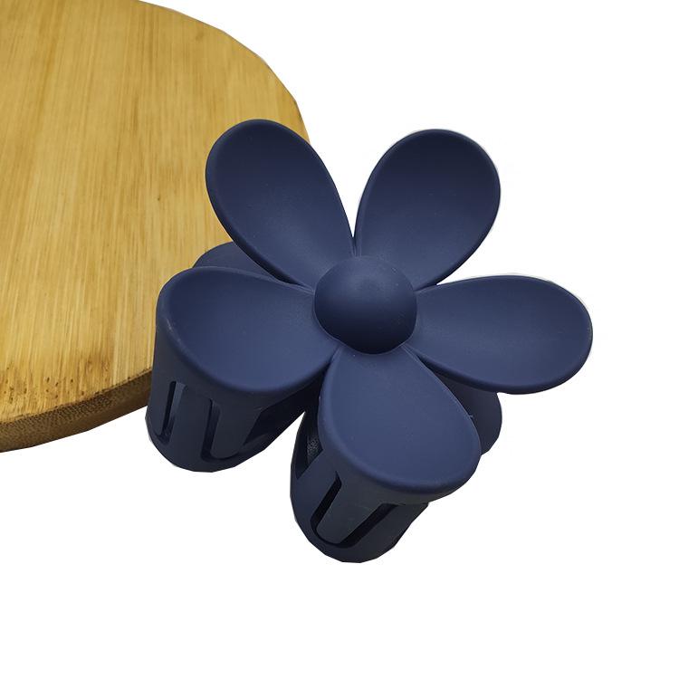 Matte Flower Hair Claw: Five-Petal Clip for Updo & Ponytail