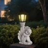 Antique Roman Column Knee Angel Solar Outdoor Light Courtyard Ornament Light For Outdoor Garden Decoration