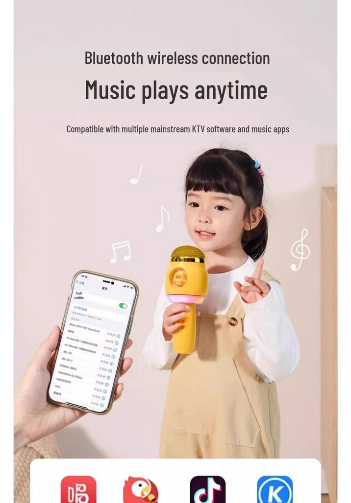 Kids' Mini Microphone Karaoke Speaker with Bluetooth Echo