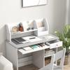 Two-Piece Kids Desk and Chair Set with Storage, for Ages 5-8 Years - Grey