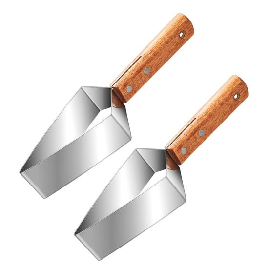Wassermelonenschneider Edelstahl Wassermelonen-Schneidewerkzeug mit Holzgriff Ergonomischer Obstschneider für Wassermelone Cantaloupe Äpfel Leicht zu reinigen Küche