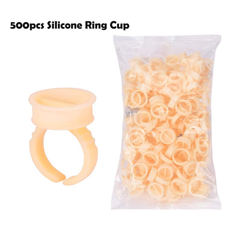 111pc Disposable Permanent Makeup Pigment Ring Cup Silicone Tattoo Ink Ring Holder Ring for Microblading Eyebrow Lip Pigment
