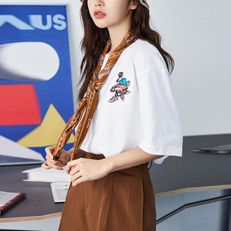 Li-Ning Casual Round Neck Printed T-Shirt Unisex Tops White AHSR406-1